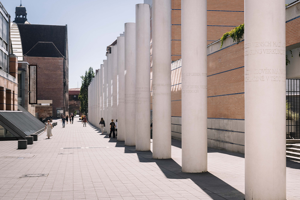 Die Straße der Menschenrechte in Nürnberg.