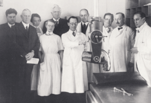 black and white photo of the research group.